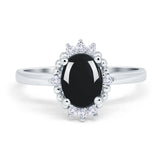 Art Deco Oval Natural Stone Beaded Ring