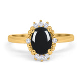 Art Deco Oval Natural Stone Beaded Ring