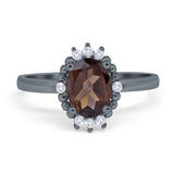 Art Deco Oval Natural Stone Beaded Ring