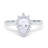Art Deco Pear Teardrop Moissanite Cocktail Ring 925 Sterling Silver