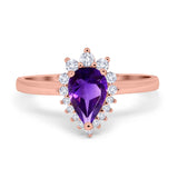Art Deco Pear Natural Stone Wedding Ring