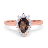 Art Deco Pear Natural Stone Wedding Ring