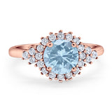 Art Deco Round Natural Stone Flower Ring