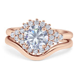 Two Piece Round Natural Stone Cluster Ring
