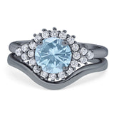 Two Piece Round Natural Stone Cluster Ring
