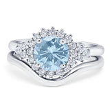 Two Piece Round Natural Stone Cluster Ring