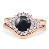 Two Piece Round Natural Stone Cluster Ring