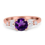 Art Deco Round Natural Stone Leaf Style Ring