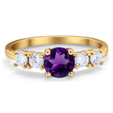 Five Stone Round Natural Stone Ring