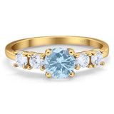 Five Stone Round Natural Stone Ring