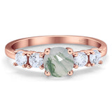 Five Stone Round Natural Stone Ring