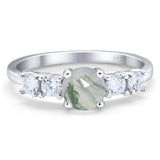 Five Stone Round Natural Stone Ring