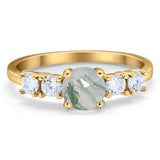 Five Stone Round Natural Stone Ring