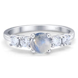 Five Stone Round Natural Stone Ring