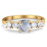 Five Stone Round Natural Stone Ring