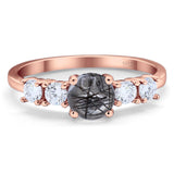 Five Stone Round Natural Stone Ring