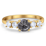 Five Stone Round Natural Stone Ring