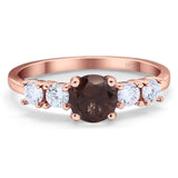 Five Stone Round Natural Stone Ring