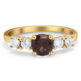 Five Stone Round Natural Stone Ring