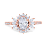 Art Deco Oval Natural Stone Floral Ring