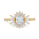 Art Deco Oval Natural Stone Floral Ring
