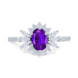 Art Deco Oval Natural Stone Floral Ring