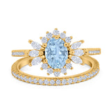 Two Piece Oval Natural Stone Bridal Ring