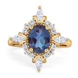 Vintage Style Oval Natural Stone Ring