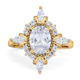 Vintage Style Oval Natural Stone Ring