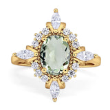 Vintage Style Oval Natural Stone Ring