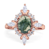 Vintage Style Oval Natural Stone Ring