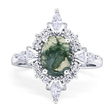 Vintage Style Oval Natural Stone Ring