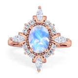 Vintage Style Oval Natural Stone Ring