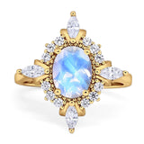 Vintage Style Oval Natural Stone Ring