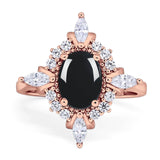 Vintage Style Oval Natural Stone Ring