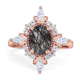 Vintage Style Oval Natural Stone Ring