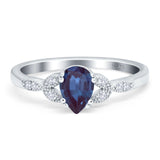 Pear Teardrop Natural Stone Floral Ring