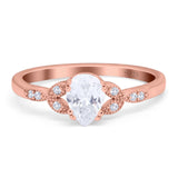 Pear Teardrop Natural Stone Floral Ring