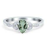 Pear Teardrop Natural Stone Floral Ring