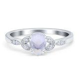 Pear Teardrop Natural Stone Floral Ring