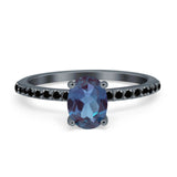 Art Deco Oval Natural Stone Wedding Ring