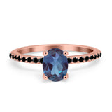 Art Deco Oval Natural Stone Wedding Ring