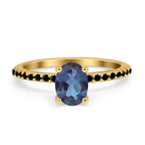 Art Deco Oval Natural Stone Wedding Ring