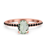 Art Deco Oval Natural Stone Wedding Ring