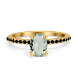 Art Deco Oval Natural Stone Wedding Ring