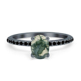 Art Deco Oval Natural Stone Wedding Ring