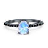 Art Deco Oval Natural Stone Wedding Ring