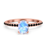 Art Deco Oval Natural Stone Wedding Ring