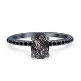 Art Deco Oval Natural Stone Wedding Ring