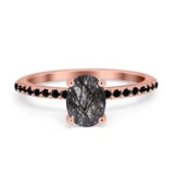 Art Deco Oval Natural Stone Wedding Ring